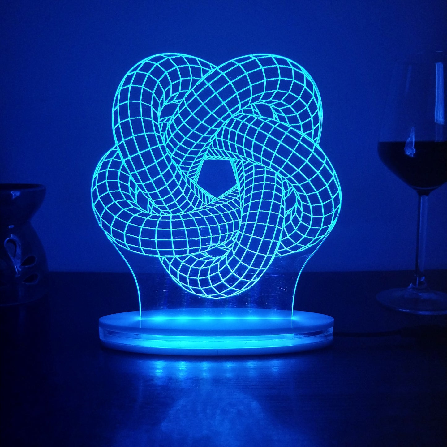 3D Spiral Multicolor Acrylic 3D Illusion Lamp with Remote