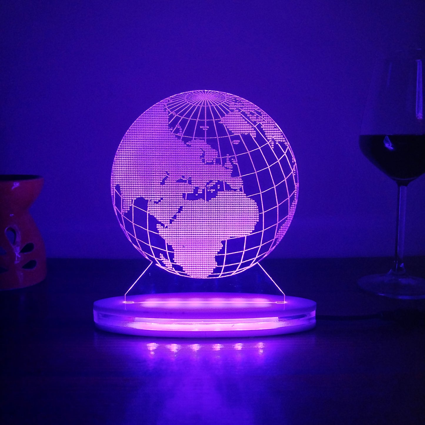 Globe Multicolor Acrylic 3D Illusion Lamp with Remote