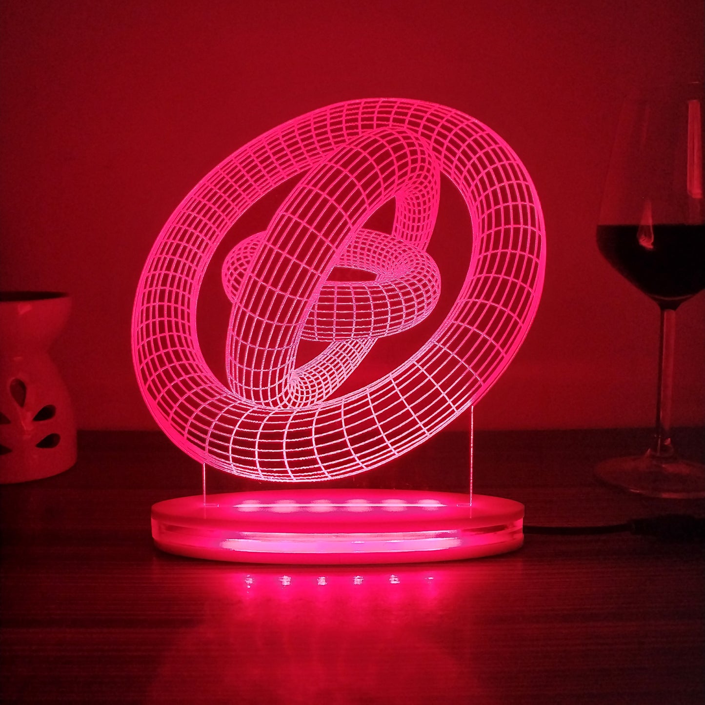 3D Circle Multicolor Acrylic 3D Illusion Lamp with Remote