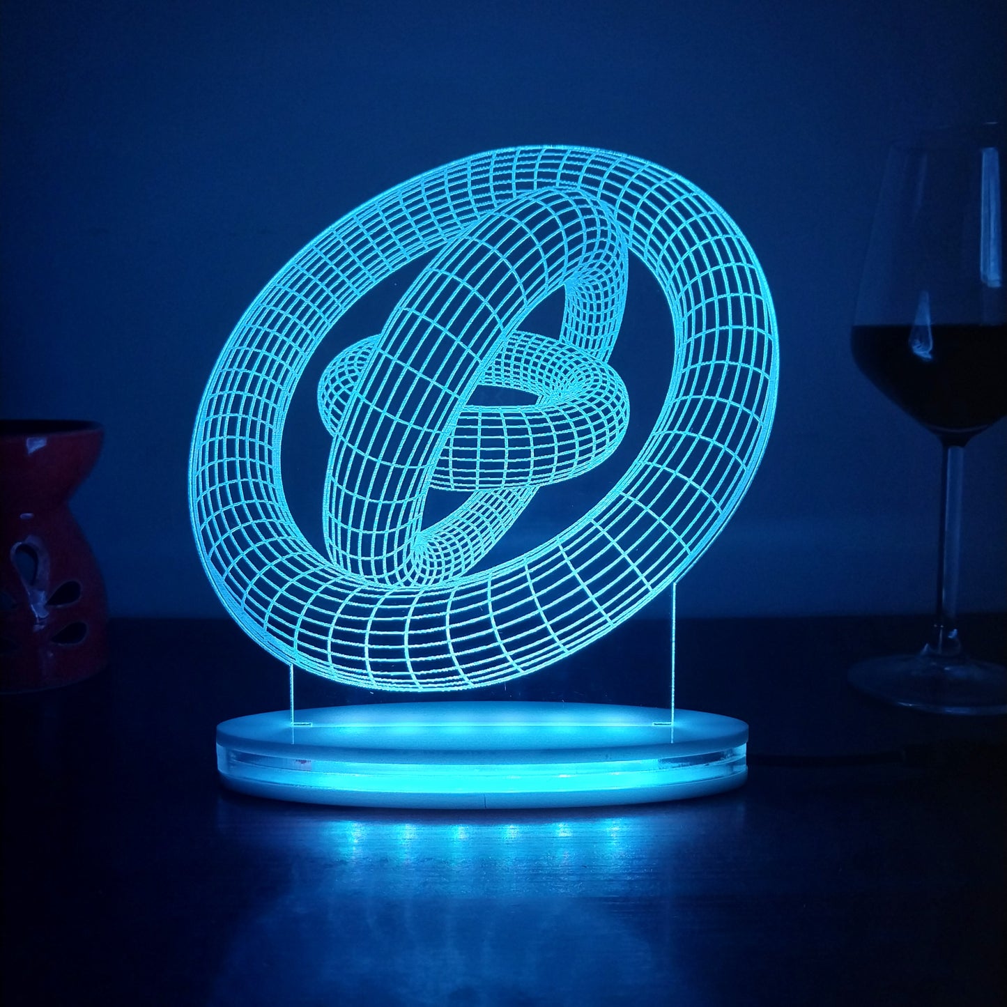 3D Circle Multicolor Acrylic 3D Illusion Lamp with Remote