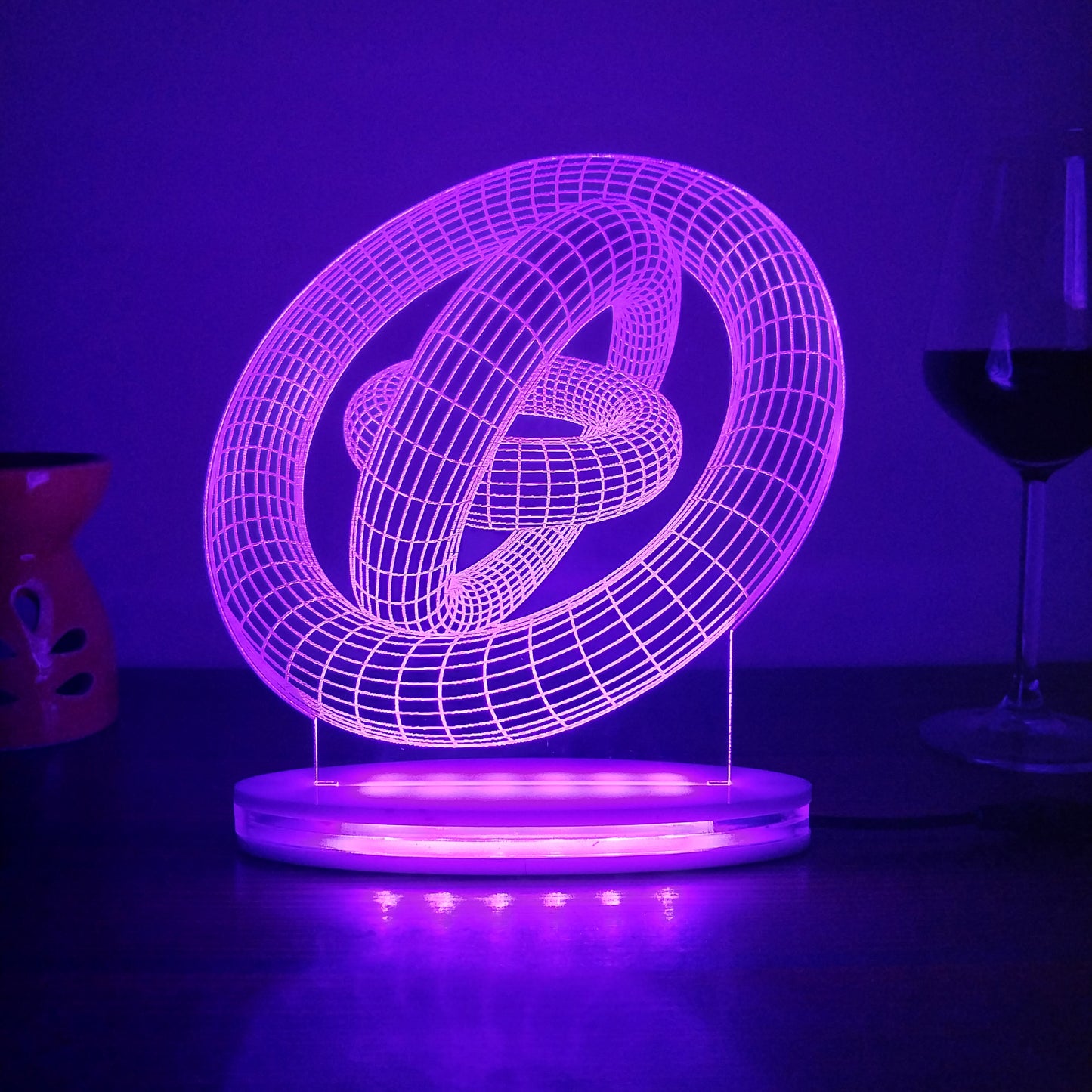 3D Circle Multicolor Acrylic 3D Illusion Lamp with Remote