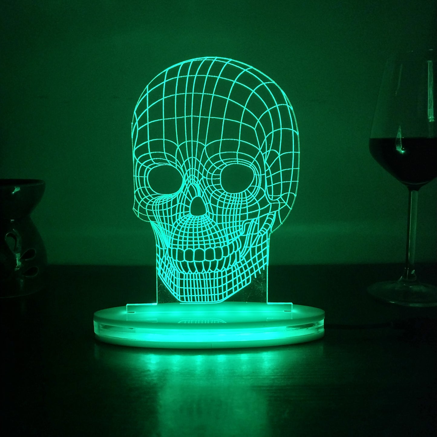 Skull Multicolor Acrylic 3D Illusion Lamp with Remote