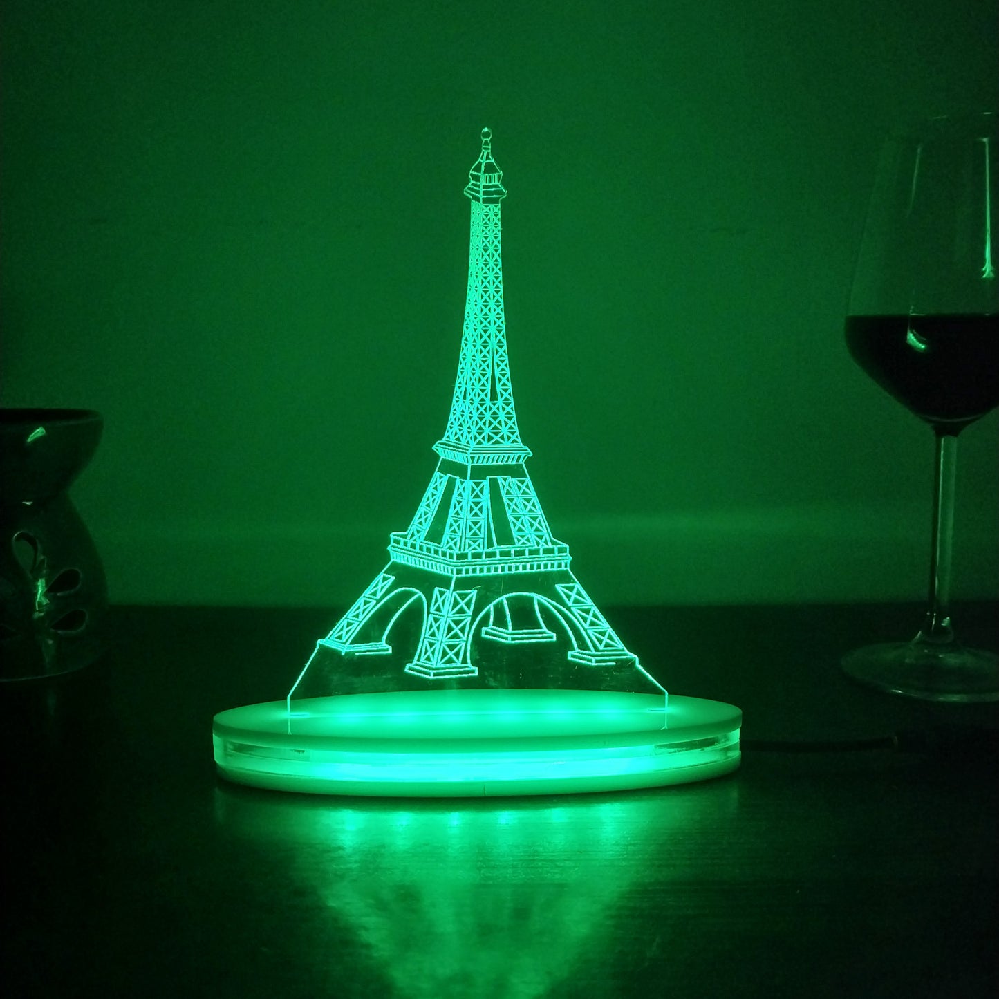 Eiffel Tower Multicolor Acrylic 3D Illusion Lamp with Remote