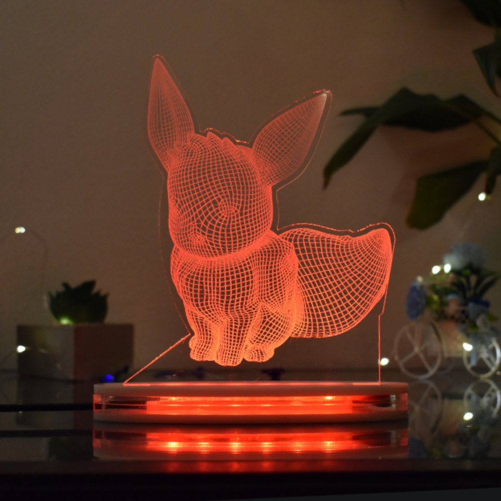Rabbit Multicolor Acrylic 3D Illusion Lamp with Remote