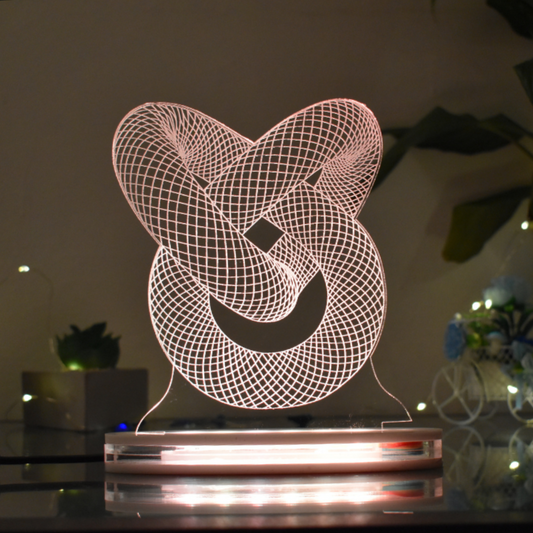 3D Moving Spiral Multicolor Acrylic 3D Illusion Lamp with Remote