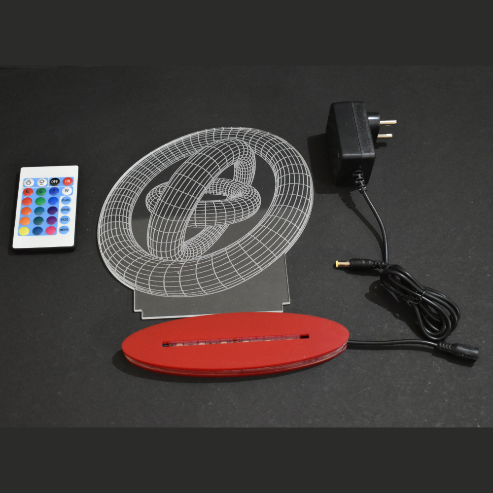 3D Circle Multicolor Acrylic 3D Illusion Lamp with Remote