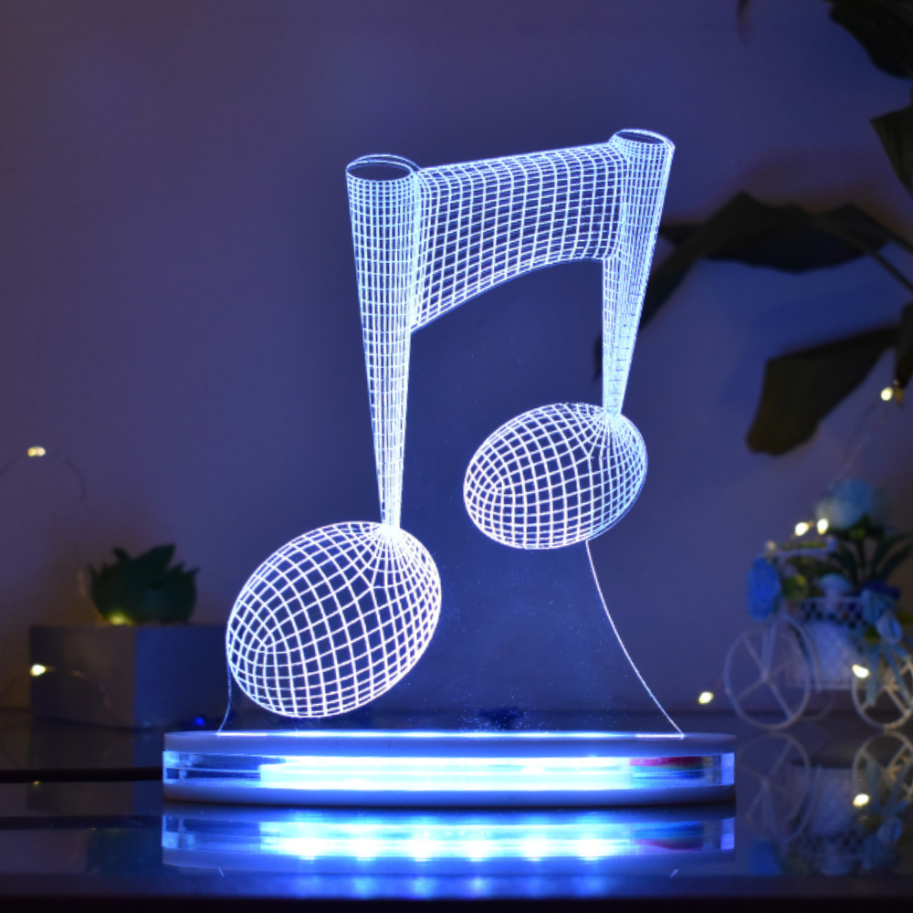 Music Multicolor Acrylic 3D Illusion Lamp with Remote