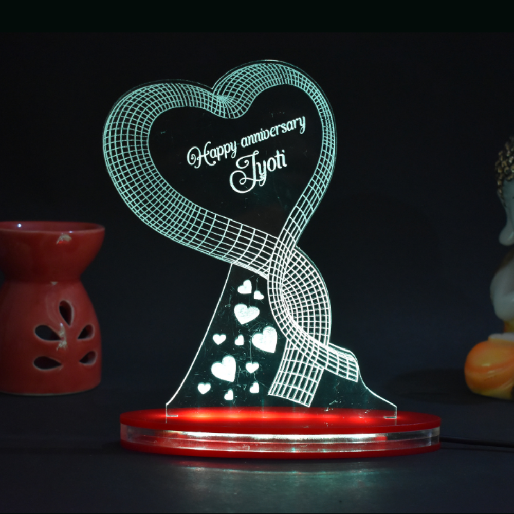 Personalized LED Illusion wishes Lamp With Name (16 Color Changing led With Remote)