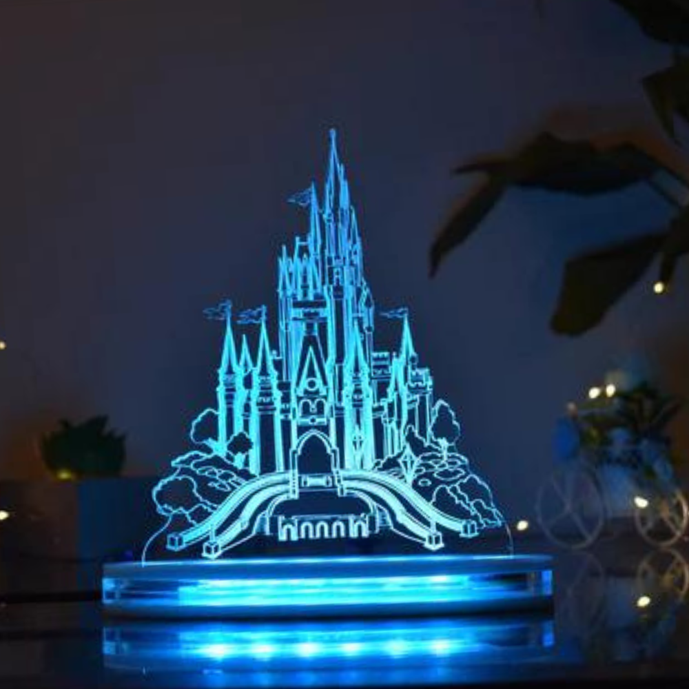 Hogwards School Multicolor Acrylic 3D Illusion Lamp with Remote