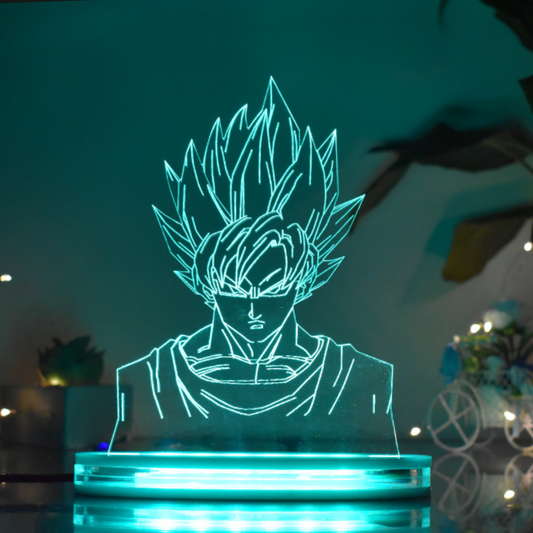 Goku Multicolor Acrylic 3D Illusion Lamp with Remote