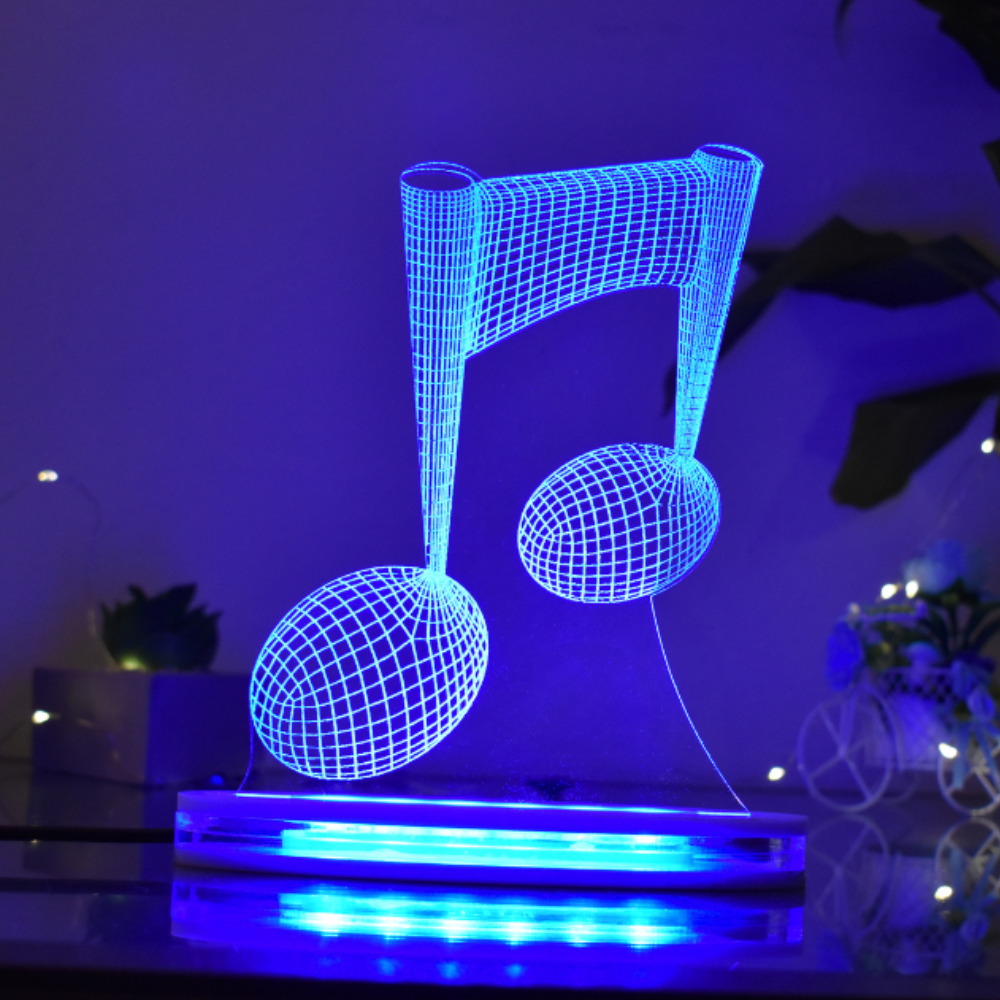 Music Multicolor Acrylic 3D Illusion Lamp with Remote
