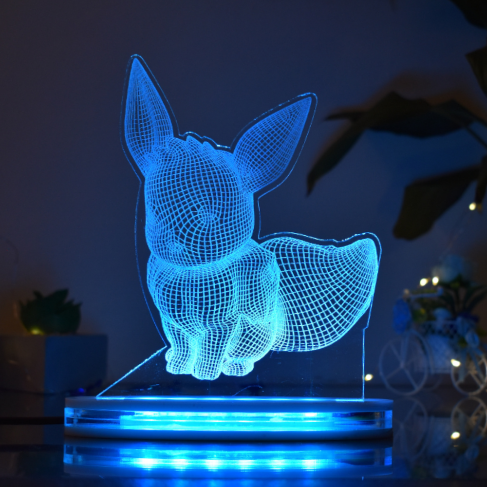Rabbit Multicolor Acrylic 3D Illusion Lamp with Remote