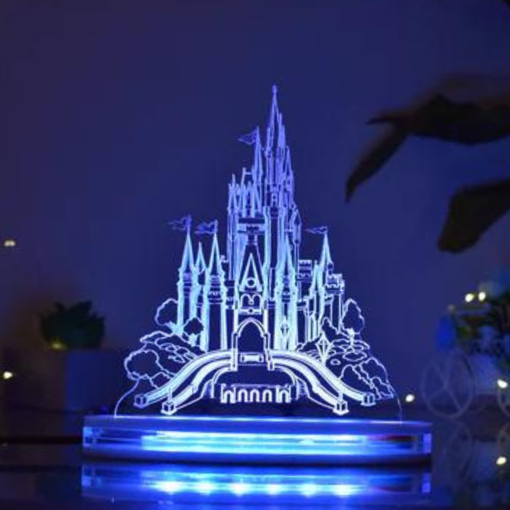 Hogwards School Multicolor Acrylic 3D Illusion Lamp with Remote