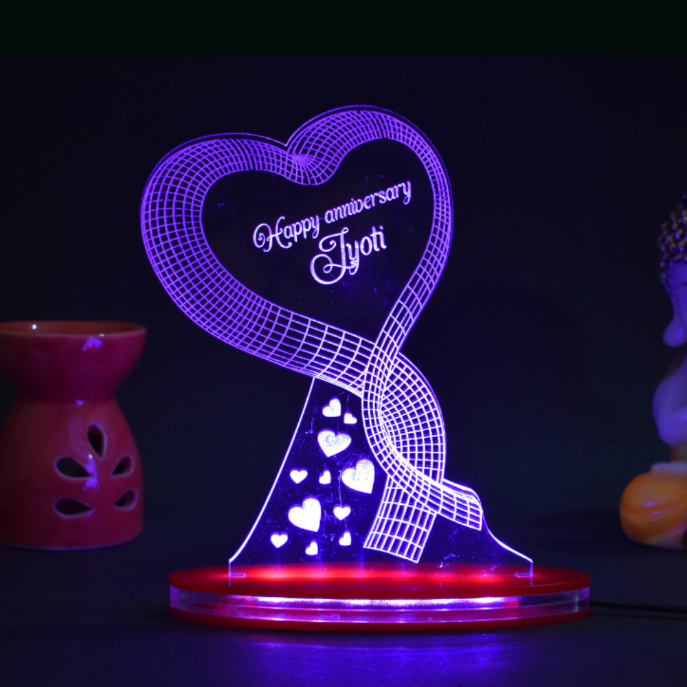 Personalized LED Illusion wishes Lamp With Name (16 Color Changing led With Remote)