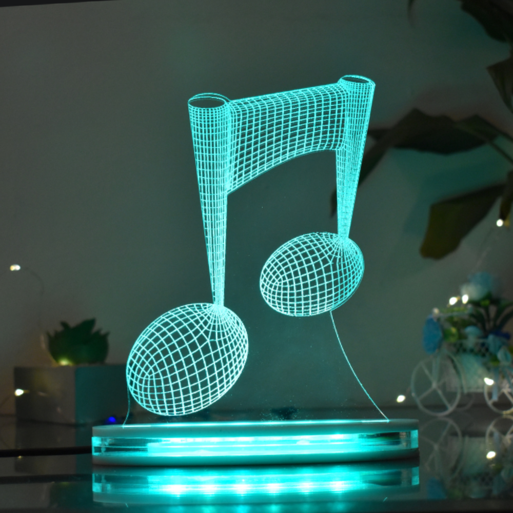 Music Multicolor Acrylic 3D Illusion Lamp with Remote