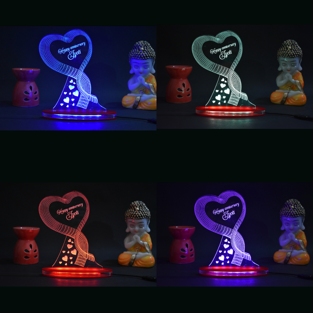 Personalized LED Illusion wishes Lamp With Name (16 Color Changing led With Remote)