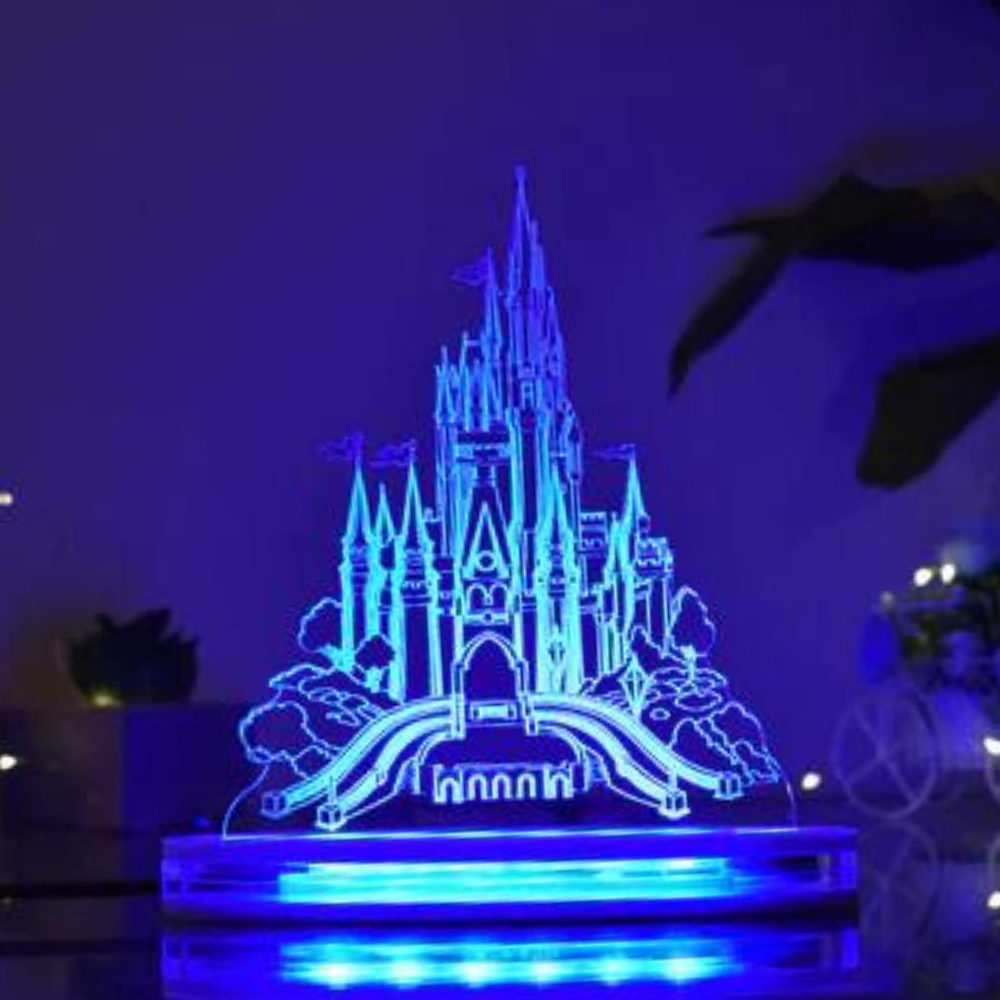 Hogwards School Multicolor Acrylic 3D Illusion Lamp with Remote