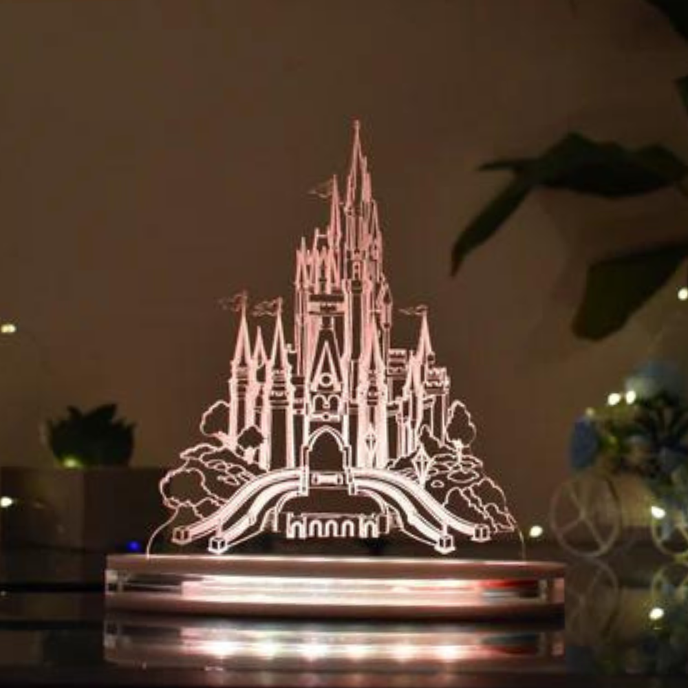 Hogwards School Multicolor Acrylic 3D Illusion Lamp with Remote
