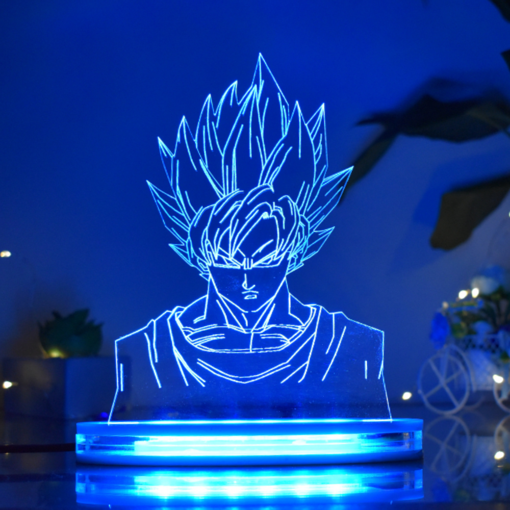 Goku Multicolor Acrylic 3D Illusion Lamp with Remote