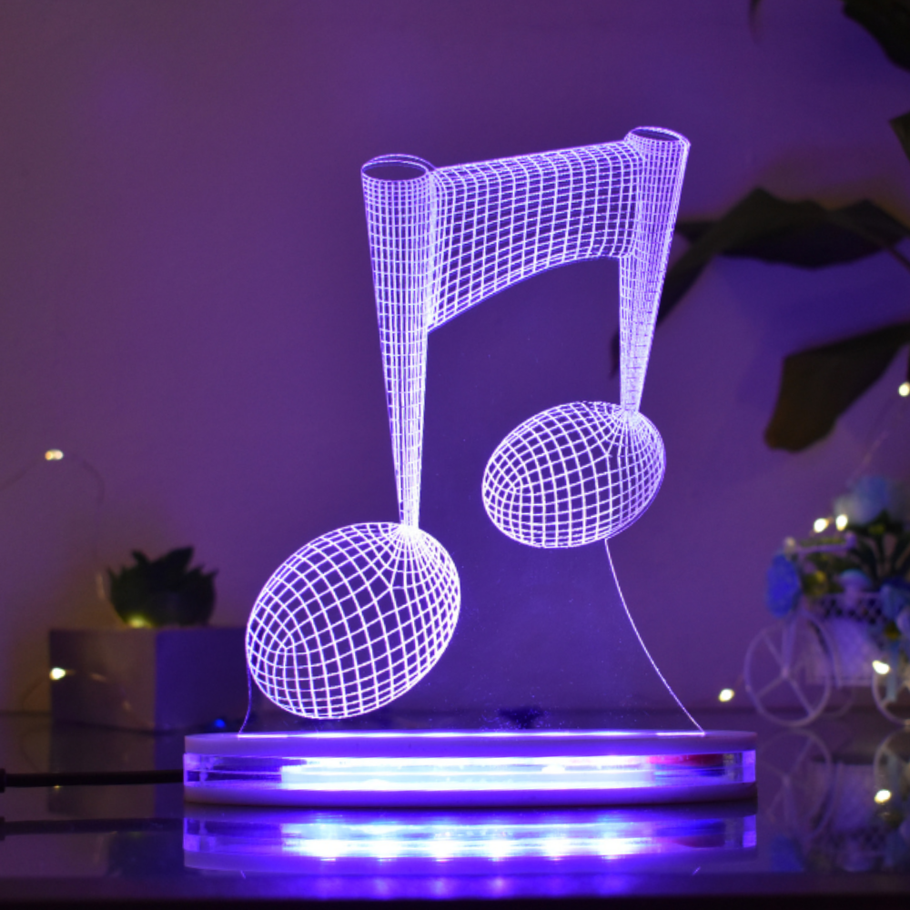 Music Multicolor Acrylic 3D Illusion Lamp with Remote
