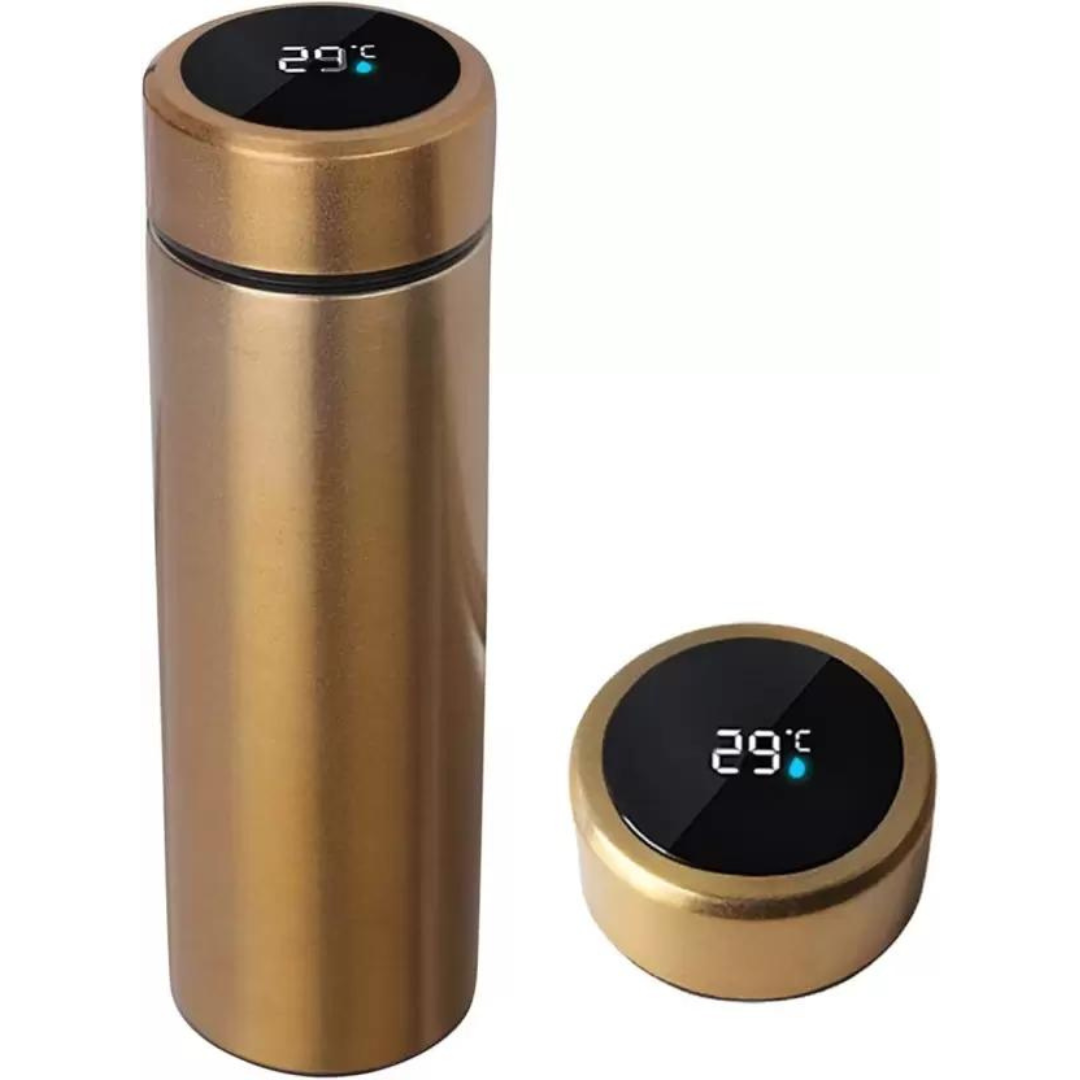 Personalized Black Temperature Bottle with Smart Display