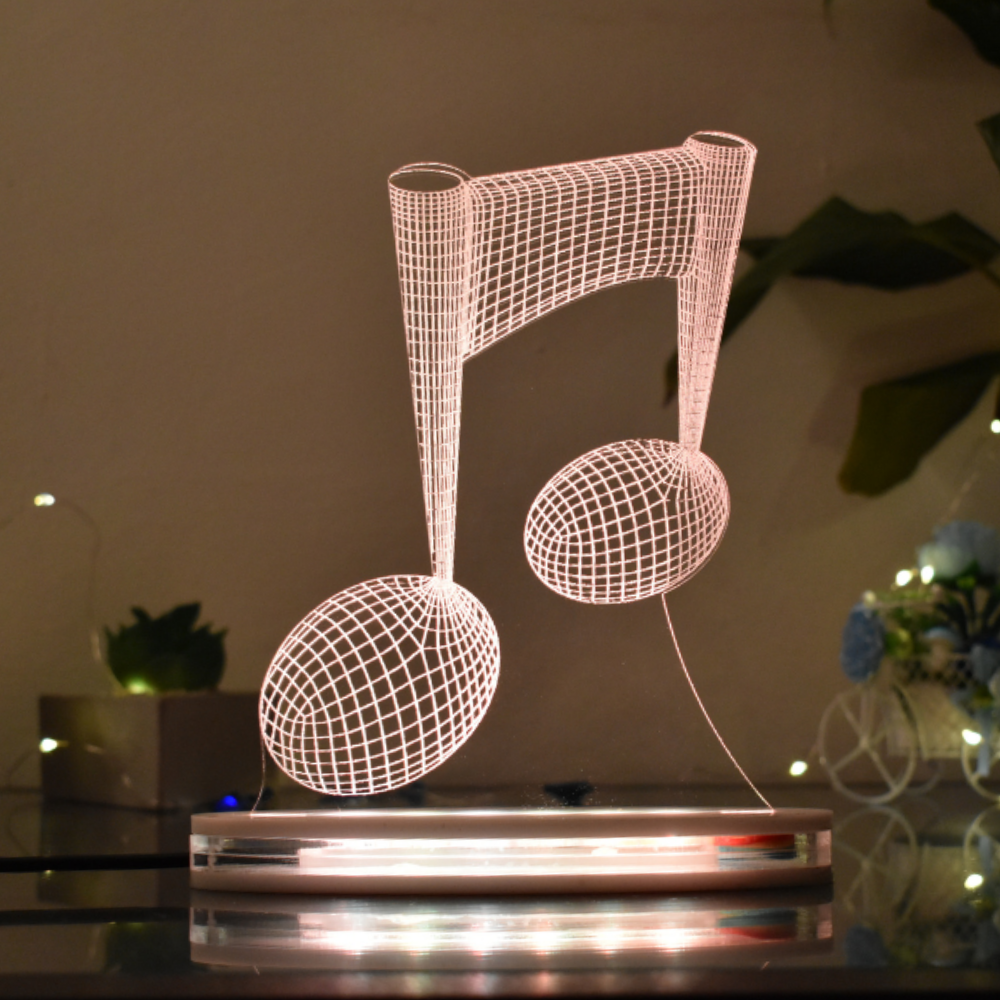 Music Multicolor Acrylic 3D Illusion Lamp with Remote