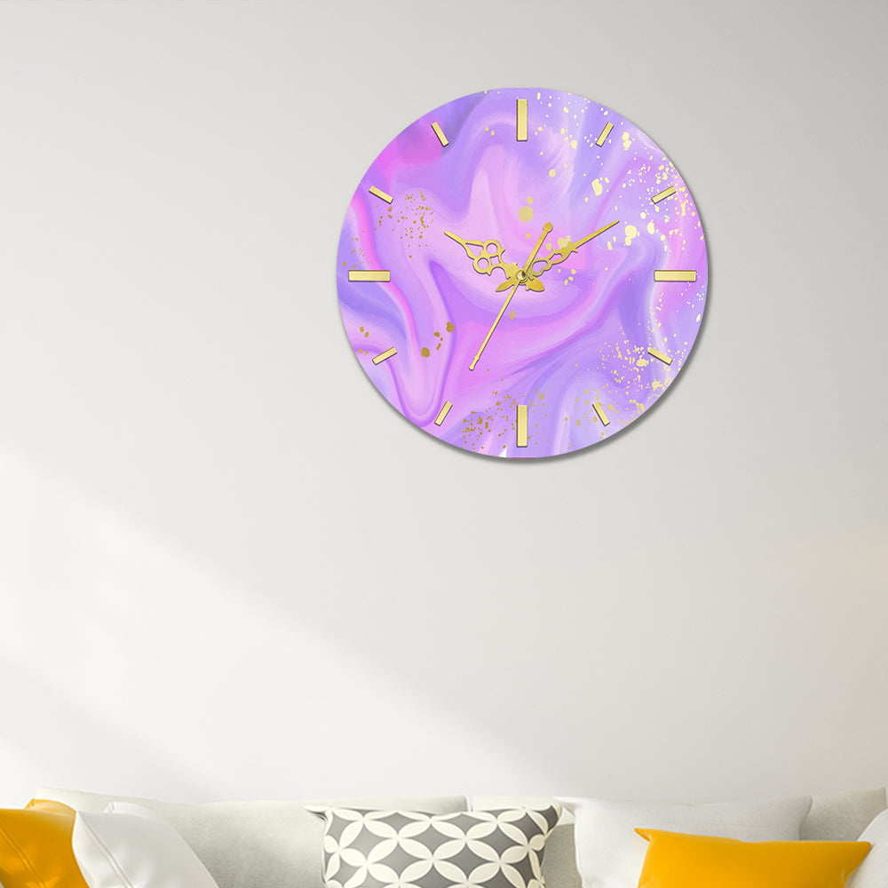 Multicolor Purple Acrylic Wall Clock