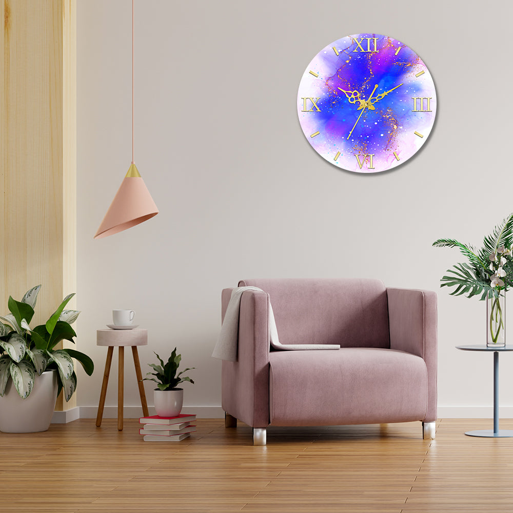 Multicolor Blue and White Acrylic Wall Clock