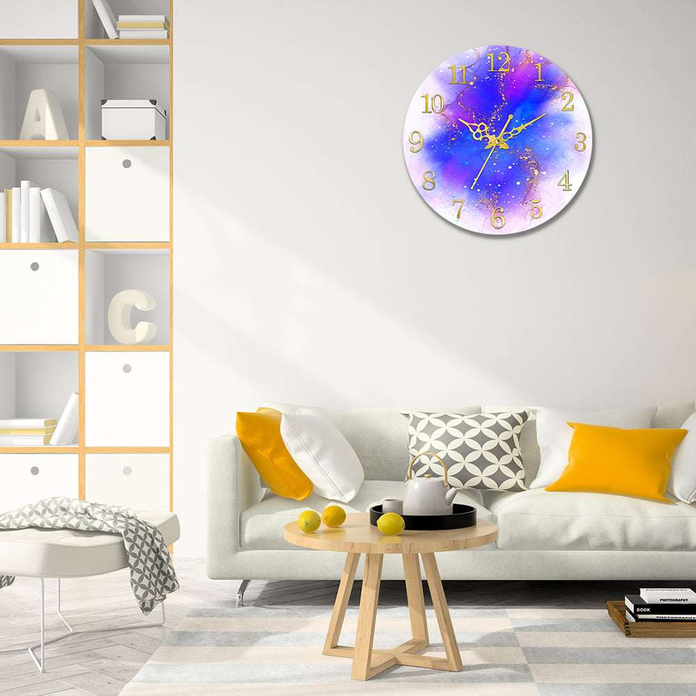 Multicolor Blue and White Acrylic Wall Clock