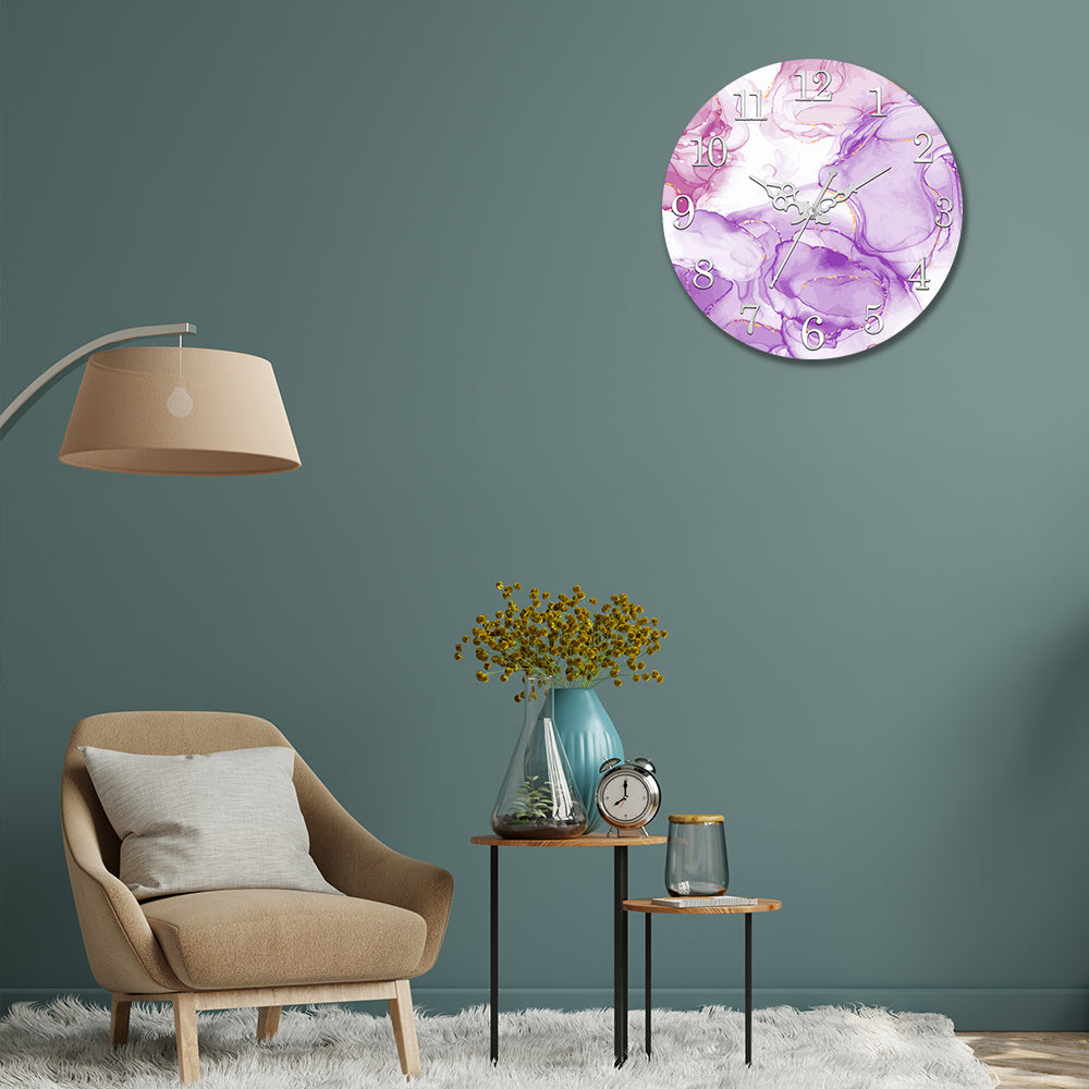 Multicolor Purple and White Acrylic Wall Clock