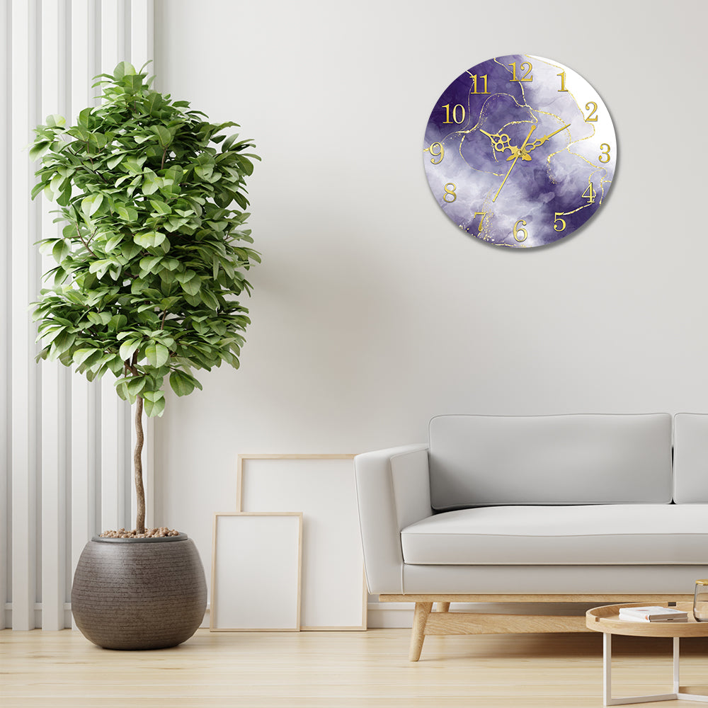Navy and White Design Acrylic Wall Clock