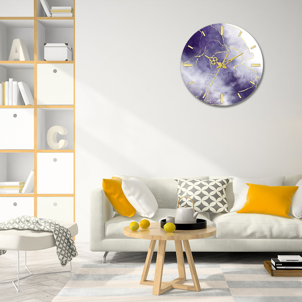 Navy and White Design Acrylic Wall Clock