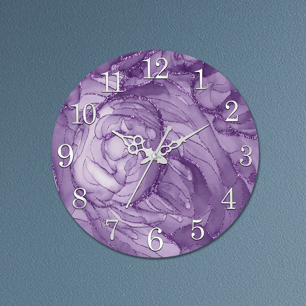 Purple Splash Acrylic Wall Clock