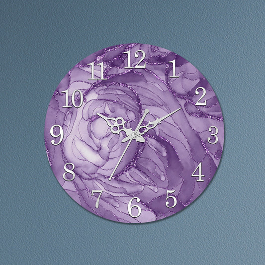 Purple Splash Acrylic Wall Clock
