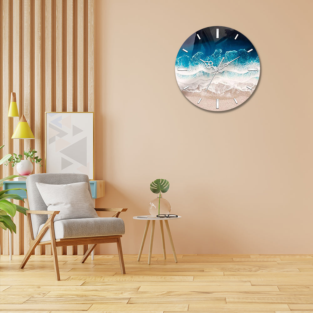 Sea Wave Design Acrylic Wall Clock