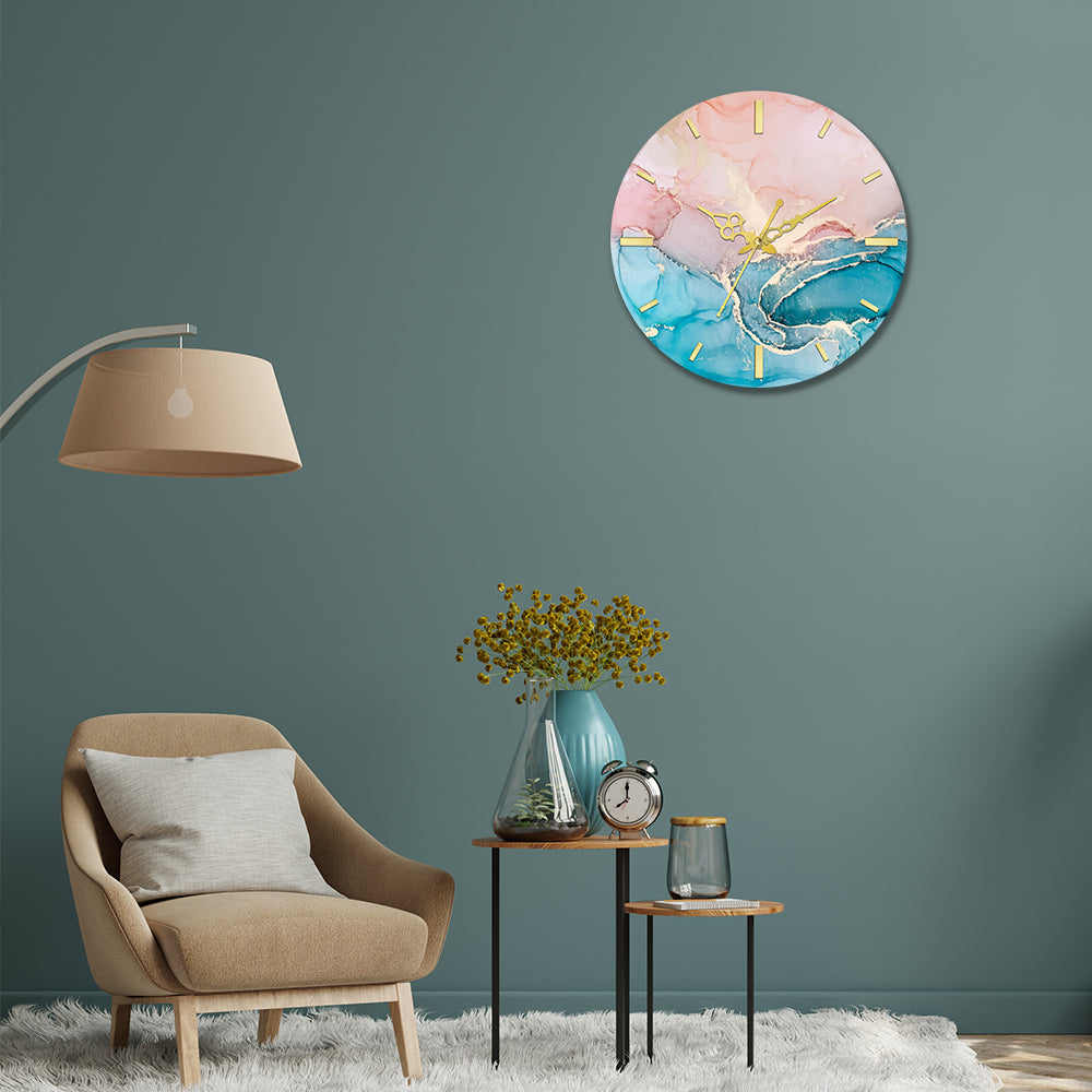 Pink and Blue Acrylic Wall Clock