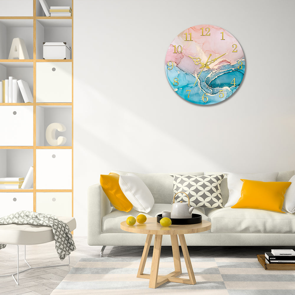 Pink and Blue Acrylic Wall Clock