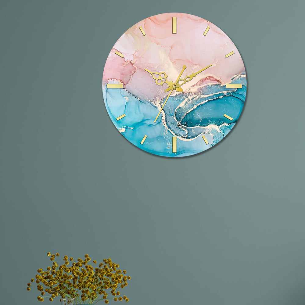 Pink and Blue Acrylic Wall Clock