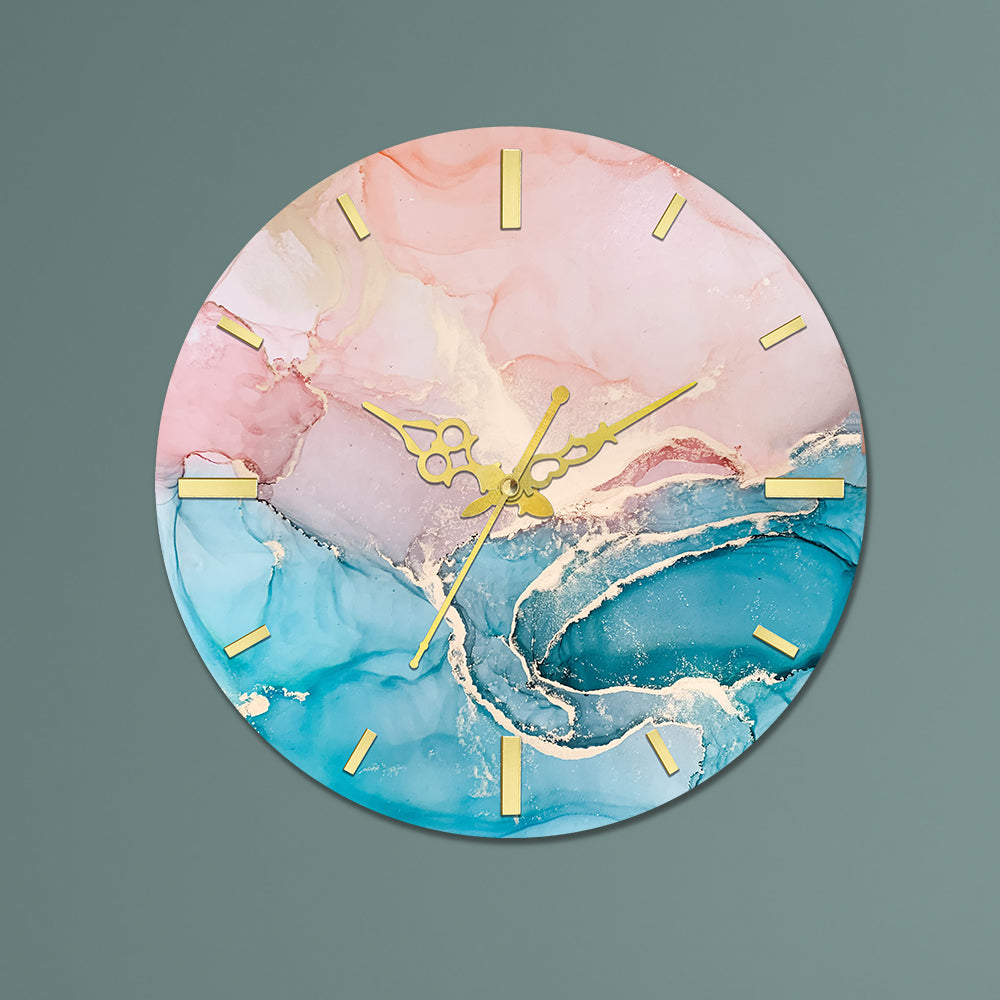 Pink and Blue Acrylic Wall Clock