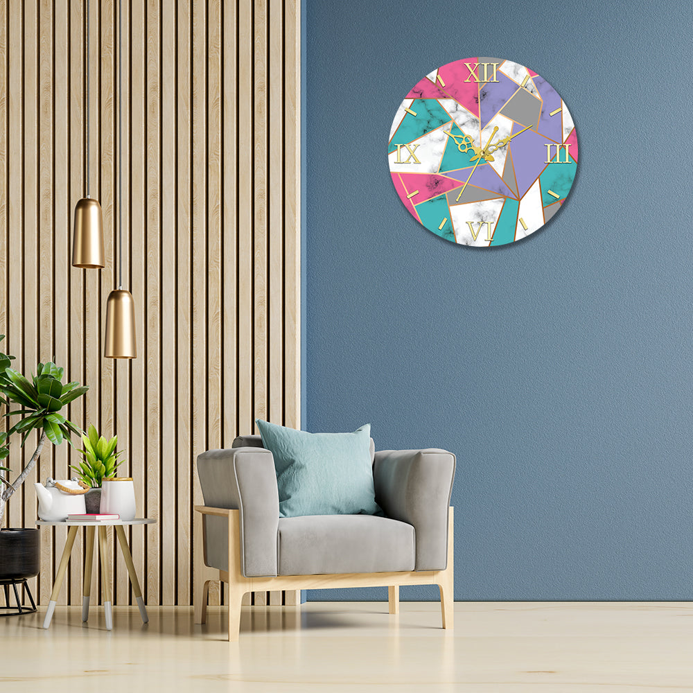 Multicolor pattern Design Acrylic Wall Clock