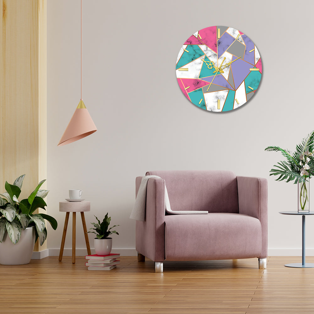 Multicolor pattern Design Acrylic Wall Clock