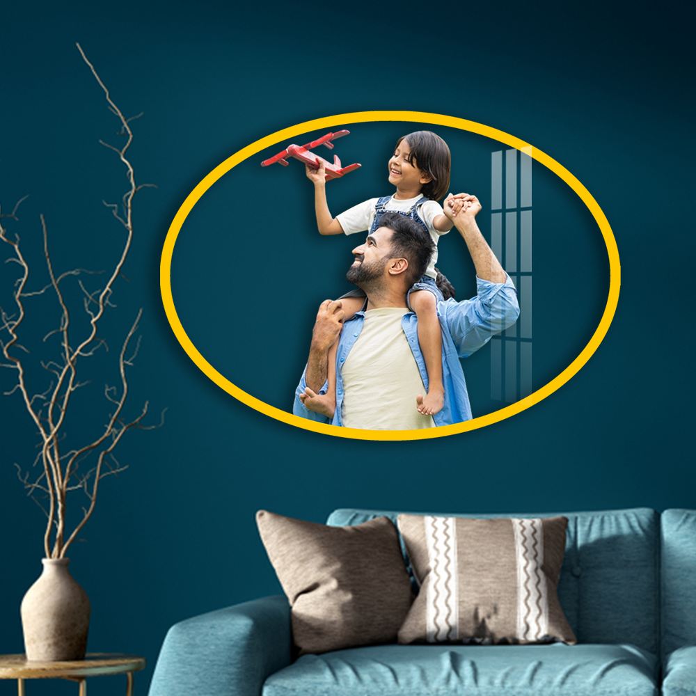 Personalized oval Acrylic Photo Frame Without Background