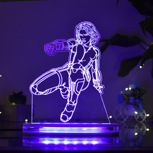 Black Widow Multicolor Acrylic 3D Illusion Lamp with Remote