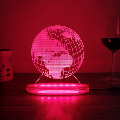 Globe Multicolor Acrylic 3D Illusion Lamp with Remote