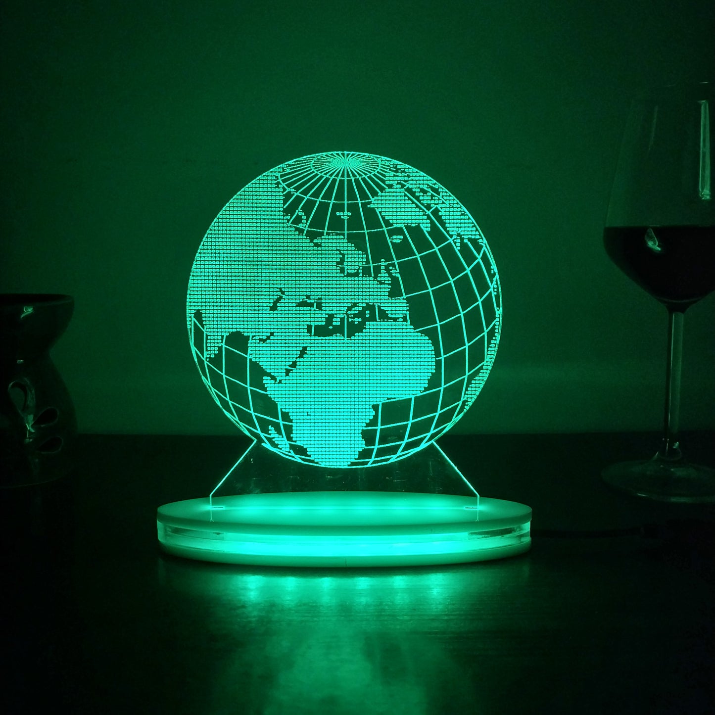 Globe Multicolor Acrylic 3D Illusion Lamp with Remote