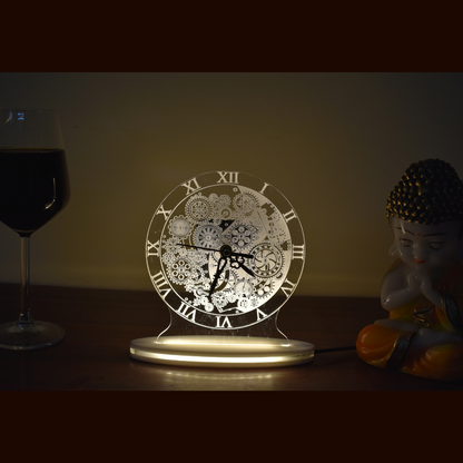 Mechanism Clock 3D Illusion Acrylic Lamp