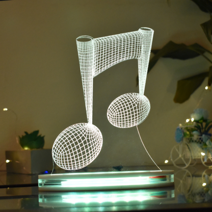 Music Multicolor Acrylic 3D Illusion Lamp with Remote