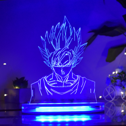 Goku Multicolor Acrylic 3D Illusion Lamp with Remote