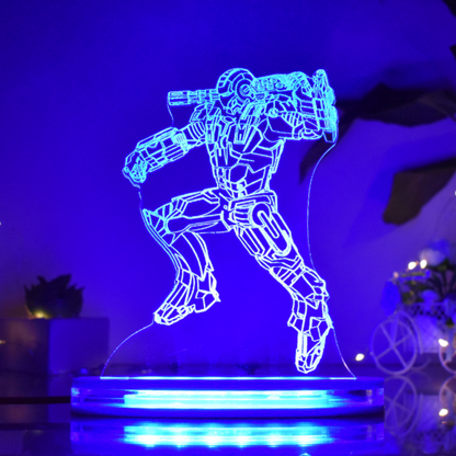 Iron Man Multicolor Acrylic 3D Illusion Lamp with Remote