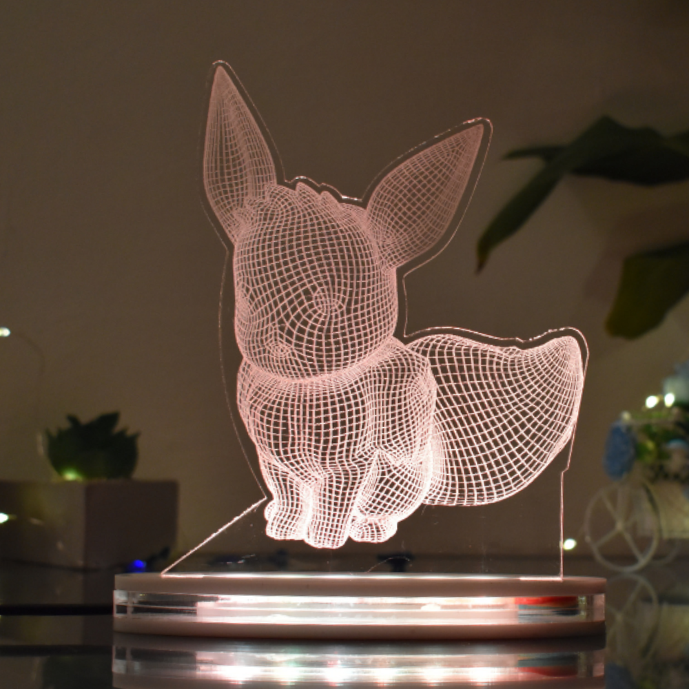 Rabbit Multicolor Acrylic 3D Illusion Lamp with Remote